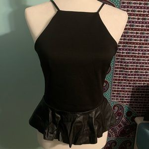 Topshop Black Peplum Top